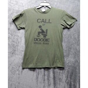 Call Of Doodie Pecial Plops Small T-Shirt Army Green Graphic Short Sleeve